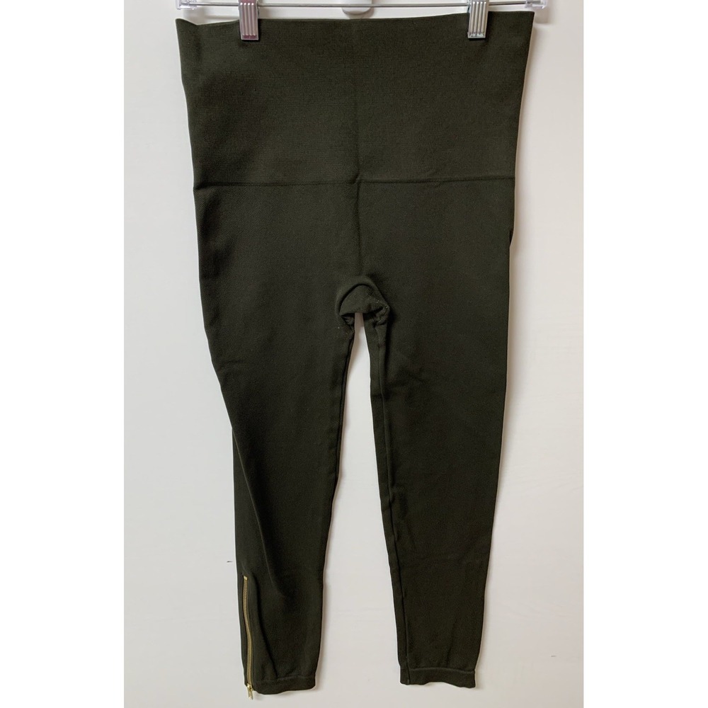 Spanx - Seamless Side Zip Leggings - Deep Olive Green Large